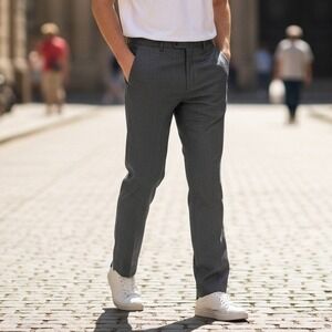 NWT Banana Republic *Tailored Fit* Gray Wool Pants Mens 34 (35)‎ x 34  Office